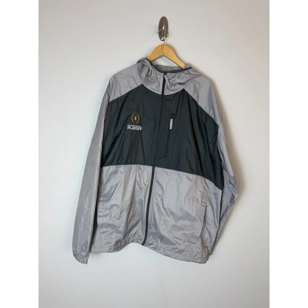 Columbia Men's 2XL Grey College Football Playoff‎ Full-Zip Hooded Windbreaker